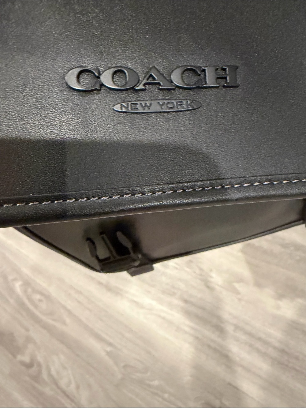 Coach Black Leather Messenger Satchel for Men - Picture 4 of 6